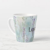 Romantische Paarse bloemen liefde Latte Mok (Linkerhoek)