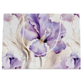 Romantische paarse crème Iris bloem bruids douche Groot Cadeauzakje (Voorkant)