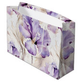 Romantische paarse crème Iris bloem bruids douche Groot Cadeauzakje (Achterkant Gekanteld)