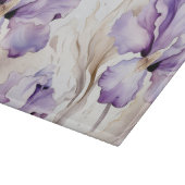 Romantische paarse crème iris bloem bruidsdouche snijplank (Hoek)