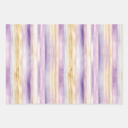 Romantische Paarse Crème Iris Floral Vrijgezellenf Inpakpapier Vel (Voorkant 3)