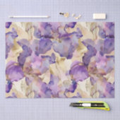 Romantische Paarse Gouden Iris Bloemige Bruiloft Tissuepapier (Craft)