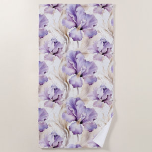 Romantische paarse iris bloem bruiloftsborrel strandlaken