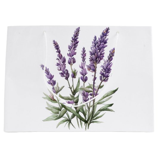 Romantische paarse lavendel bloemrijke bruiloftsdo groot cadeauzakje (Voorkant)