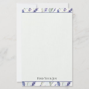 Romantische paarse lavendelbloemen   briefpapier