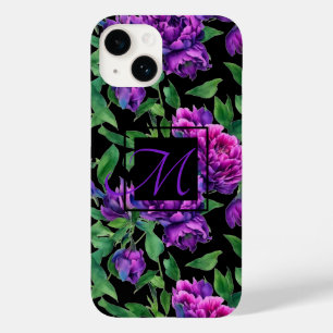 Romantische paarse magenta roze waterverf pioenroz Case-Mate iPhone 14 hoesje