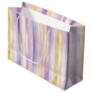Romantische paarse roomkleurige iris strepen bruid groot cadeauzakje