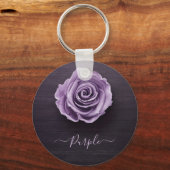 Romantische paarse roos sleutelhanger (Voorkant)