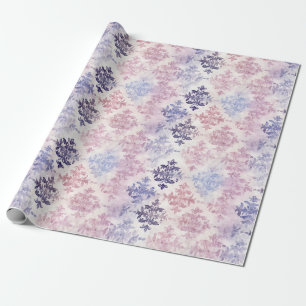 Romantische Paarse Waterverf Damask Cadeaupapier