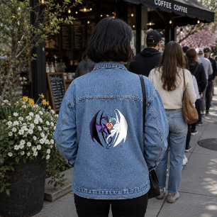Romantische Paarse Witte Fantasie Draken Liefde Bl Denim Jacket