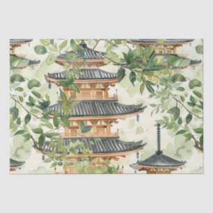 Romantische Pagode Bos Koraal Chinoiserie Tissuepapier