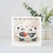 Romantische Panda Kaart (Staand voorkant)