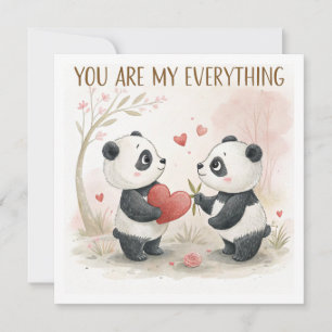 Romantische Panda Kaart