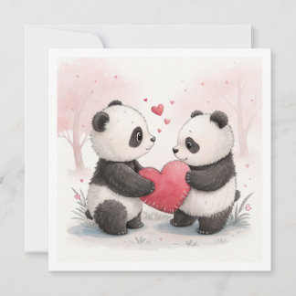 Romantische Panda Kaart
