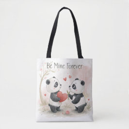 Romantische Panda Kaart - Be Mine Forever Draagtas