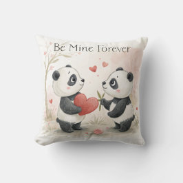 Romantische Panda Kaart - Be Mine Forever Kussen