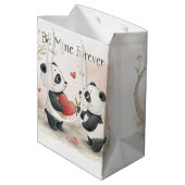 Romantische Panda Kaart - Be Mine Forever Medium Cadeauzakje (Achterkant Gekanteld)