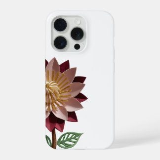 Romantische papieren bloem telefoonhoes – Roze & M iPhone 15 Pro Hoesje