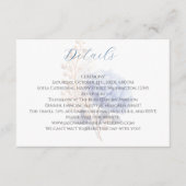 Romantische Parel Hydrangea Blauw Waterverf Huweli Informatiekaartje (Voorkant)