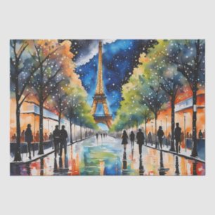 Romantische Parijs Nightscape Decoupage Tissuepapier