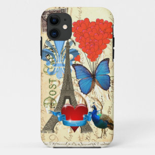 Romantische Parijse collage iPhone 11 Hoesje