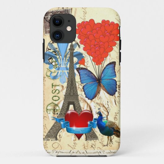 Romantische Parijse collage Case-Mate iPhone Case (Achterkant)