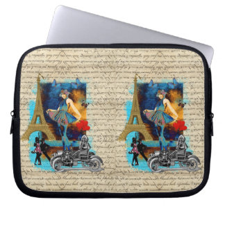 Romantische Parijse collage Laptop Sleeve