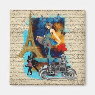 Romantische  Parijse collage Magneet