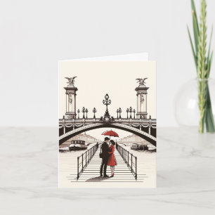 Romantische Parijse Liefdeskaart - Vier Je Liefde Feestdagen Kaart