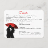 Romantische Parijse rode paraplu liefde silhouet Informatiekaartje (Voorkant)