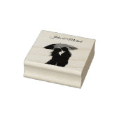 Romantische Parijse rode paraplu liefde silhouet Rubberstempel (Stempel)