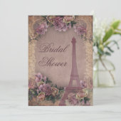 Romantische Parijse  Rozen Kant Vrijgezellenfeest Kaart (Staand voorkant)