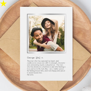 Romantische partnerdefinitie aangepaste foto Liefd Kaart