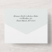 Romantische Pastel Groene Eucalyptus All In One Uitnodiging (Achterkant)