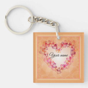 Romantische pastel harten en abstracte vormen desi sleutelhanger