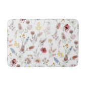 Romantische Pastel Waterverf Wilde Bloemen Badmat (Voorkant)