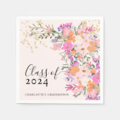 Romantische pastel wilde bloemen afstuderen servet (Voorkant)