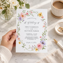 Romantische Pastelkleurige Wilde Bloemenkrans Tuin