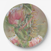 ROMANTISCHE PEAR CACTUS FLOWER MONOGRAM PARTIJ PAPIEREN BORDJE (Voorkant)