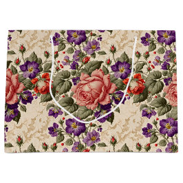 Romantische perzik en koraal Rozen Groot Cadeauzakje