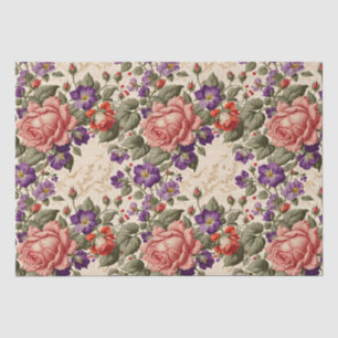 Romantische perzik en koraal Rozen Tissuepapier