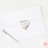 Romantische perzik koraal bloemen bruiloft hart sticker (Envelop)