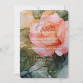 Romantische perzik Roos bloemenbruiloft Kaart (Voorkant)