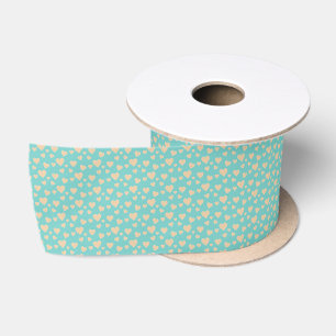 Romantische perzik & turquoise Valentijnsdag harte Lint