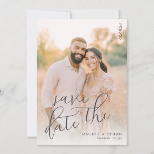 Romantische perzik warme foto save the date