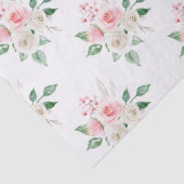 Romantische perzik wit bloemenbruiloft weefsel pap tissuepapier (Detail)