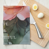 Romantische perzikroos bloemige bruidsmeubelentoil theedoek (Quarter Fold)