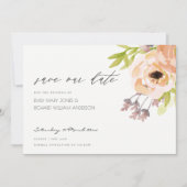 ROMANTISCHE PINK, PAARSE, BLAUWE VLOEREN DE DATUM  SAVE THE DATE (Voorkant)