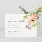 ROMANTISCHE PINK, PAARSE, BLAUWE VLOEREN DE DATUM  SAVE THE DATE (Staand voorkant)