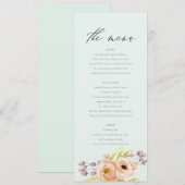 ROMANTISCHE PINK, PAARSE, BLAUWE VLOERMENU KAART (Voorkant / Achterkant)